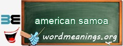 WordMeaning blackboard for american samoa